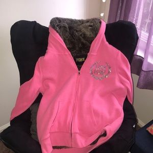 PINK Victoria’s Secret fur lined hoodie